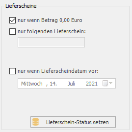 Setze Status weitergeführt für folgende offene Lieferscheine: